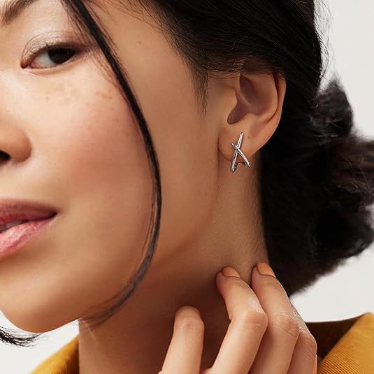 Wholesale Cross Earrings Women's Cubic Stone Gold Geometric Shape Luxury Style