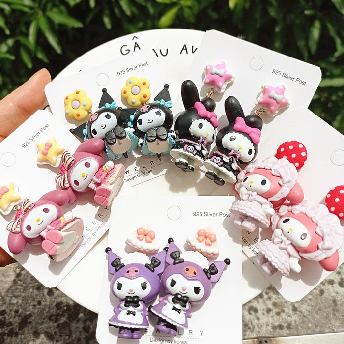 Wholesale Children' s Dream Cute   cosplay Dress-up Maid  Funny Cartoon Earrings