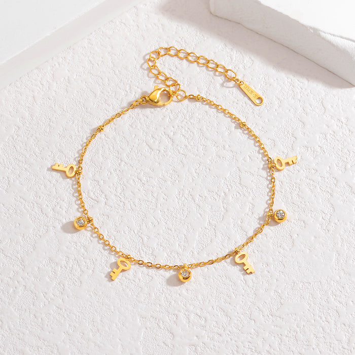 Wholesale 2pcs Star  Moon  Heart  Butterfly - Simple and High-End Titanium Steel Bracelet