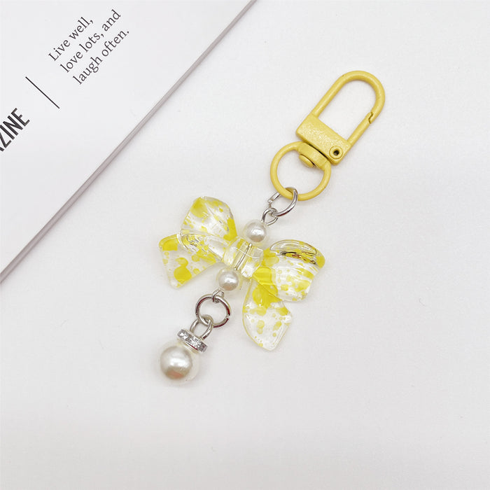 Wholesale Soft Touch Lacquer Bow Keychain Mixed Color Plastic Bag Charm MOQ≥2