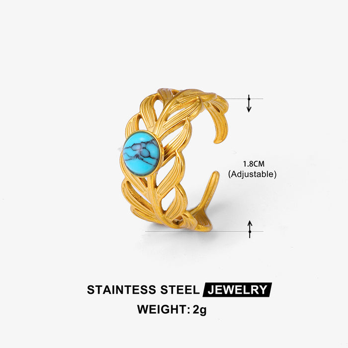 Wholesale Asymmetric geometry retro ring titanium steel light luxury design anti fading stainless steel jewelry