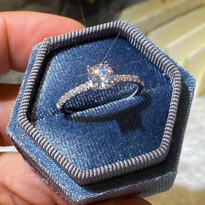 Wholesale Geometric Champagne Color Real Gold Plated Couple Ring Jewelry Accessory