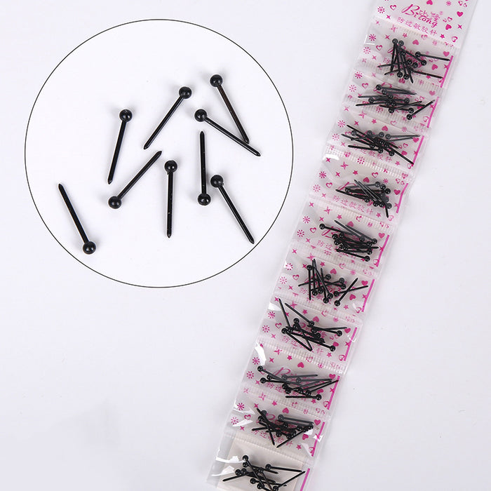 Wholesale Plastic needle anti-allergic ear stick sterile stick round head men's and women's earrings earrings