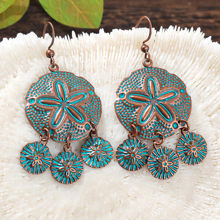 Wholesale Zinc Alloy Vintage Ethnic Bohemian Geometric Drop Earrings Women Fashion MOQ≥2