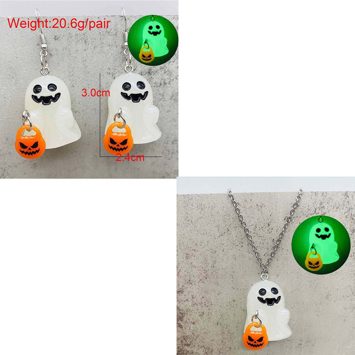 Wholesale  Earrings Luminous Ghost Pumpkin Corn Sugar Pendant Necklace  Jewelry