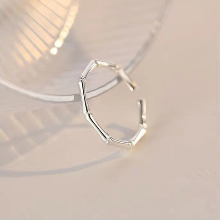 Wholesale  silver-plated bamboo ring female plain ring index finger ringopen ring
