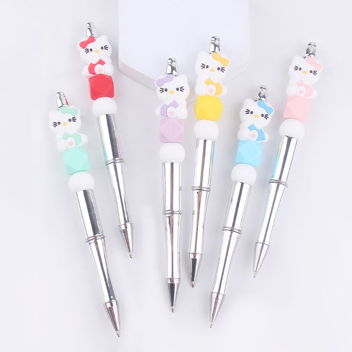 Wholesale Cartoon Silicone Plastic Bead Pen JDC-PN-GuangTian009