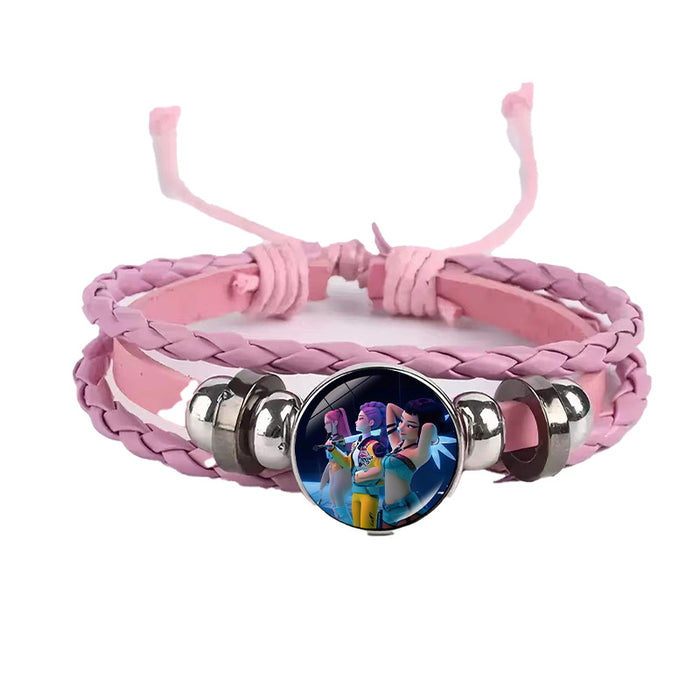 Wholesale KPOP Couple leather braided black bracelet