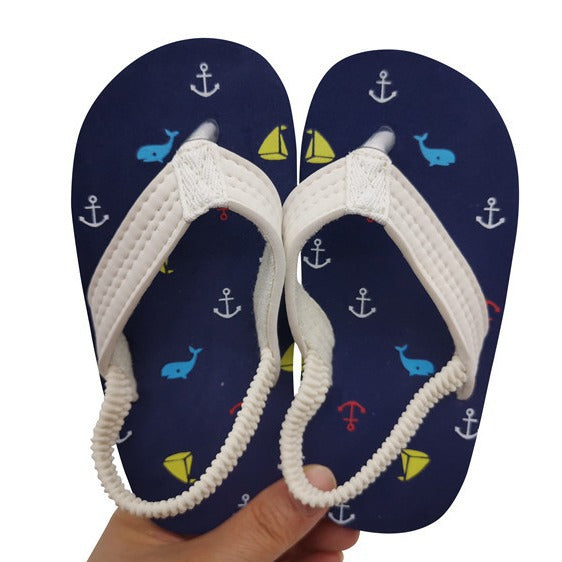 Wholesale Flip-flops Children's Men's Sailing Shoes Cartoon Clip Foot Soft Bottom  Beach Shoes