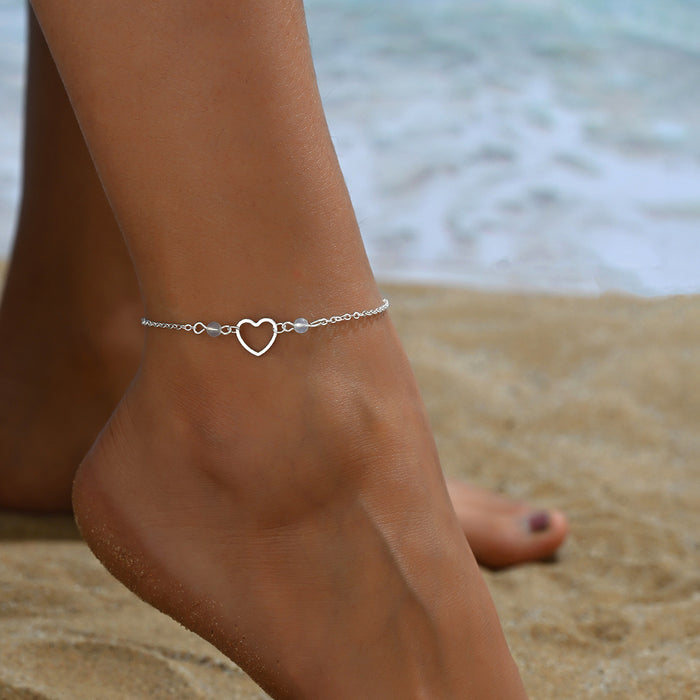 Wholesale Bohemian Beach Style Ethnic Anklet Alloy Turquoise Bead Rhinestone Stylish Jewelry Accessory MOQ≥2