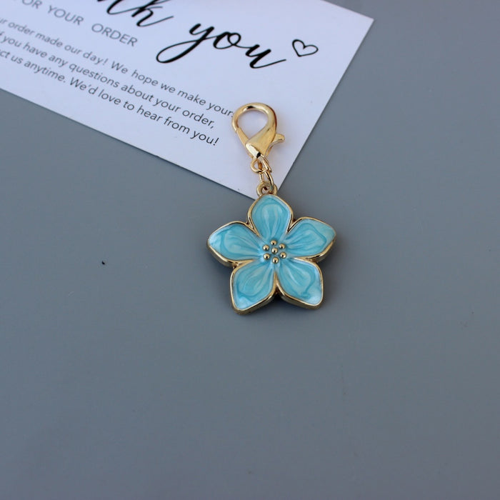 Wholesale Pearlescent colorful small flower classic flower pendant keychain bag decoration
