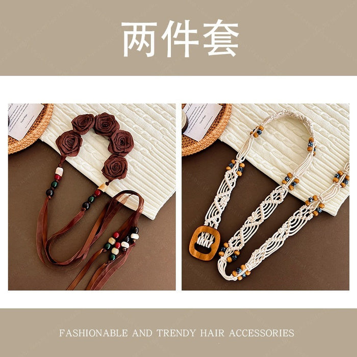 Wholesale Boho Woven Waist Belt For Women Retro Butterfly Design Belt Dress Accessory Summer Vacation Style