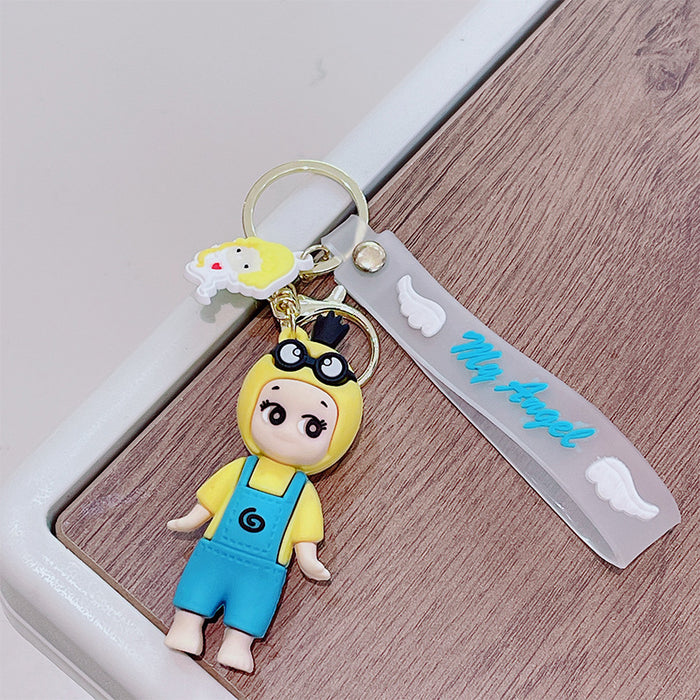 Wholesale Cartoon Cute Angel Girl Silicone Keychains JDC-KC-MRan005