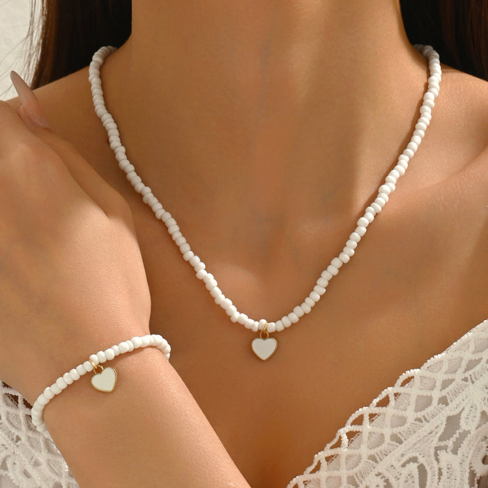Wholesale Alloy Pearl Rhinestone Bridal Jewelry Set - 2 Piece Necklace Earrings MOQ≥2