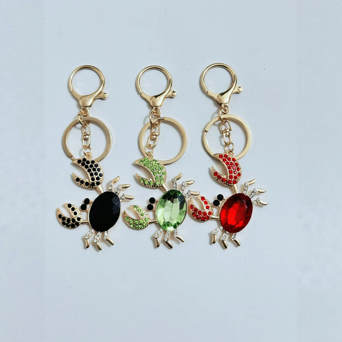 Wholesale Zinc Alloy Rhinestone Crab Keychain Trendy Cancer Zodiac Charm For Women S Bags And Keys