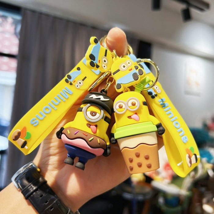 Wholesale Cute little yellow keychain dessert key chain exquisite doll pendant bag pendant gift