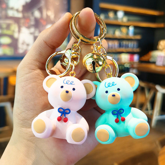 Wholesale Rubber Cherry Bear Cartoon 3D Keychain JDC-KC-Tingm053