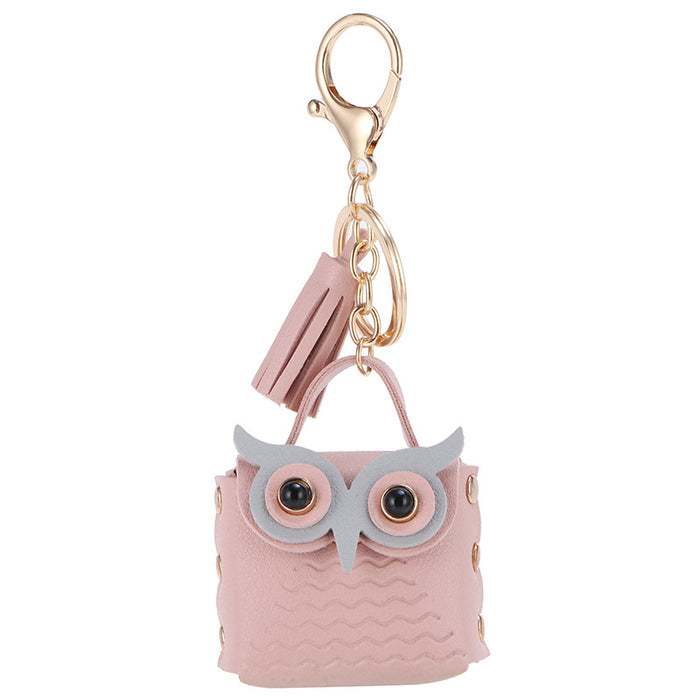 Wholesale Owl Keychain Mini Bag Cartoon Multicolor Coin Purse Rivet Owl Small Bag Gift Pendant