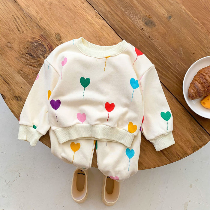 Wholesale Love Print Sweatshirt Baby Two Piece Set JDC-BC-WeiNiS001