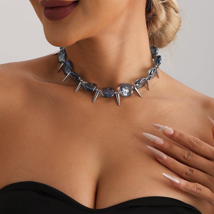 Wholesale alien-shaped rhinestone clavicle chain necklace