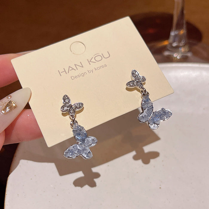 Wholesale Crystal Butterfly Pearl Earrings