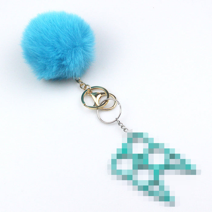 Wholesale 8cm Wool Ball Multifunctional Alloy Keychain 2-piece Set JDC-KC-TouMS073