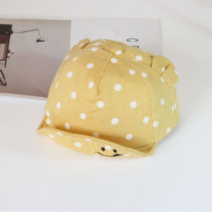 Wholesale Hat brim dot children's baseball cap face ears peaked cap soft edge infant hat