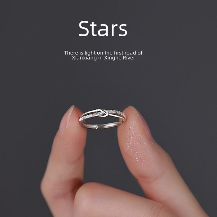 Wholesale Pure silver ring, light luxury niche design, fashionable ring