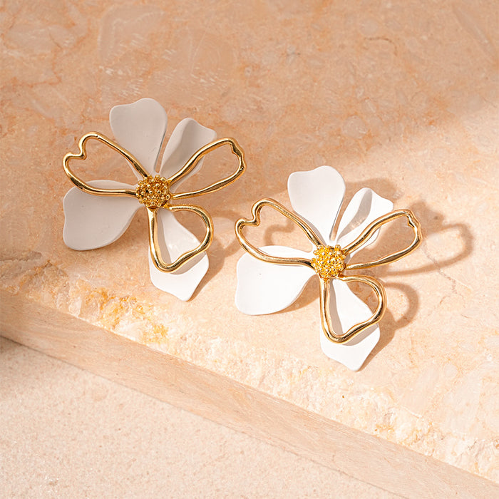 Wholesale Double-layer Flower Petal Earrings Fashion Commuter Earrings for Women