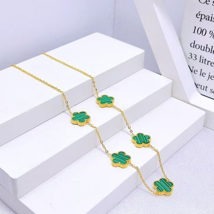 Wholesale Stainless steel clover necklace bracelet earrings
