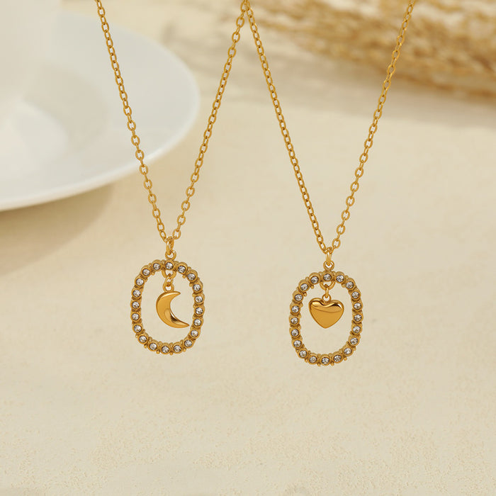 Wholesale Retro geometric stainless steel pendant necklace