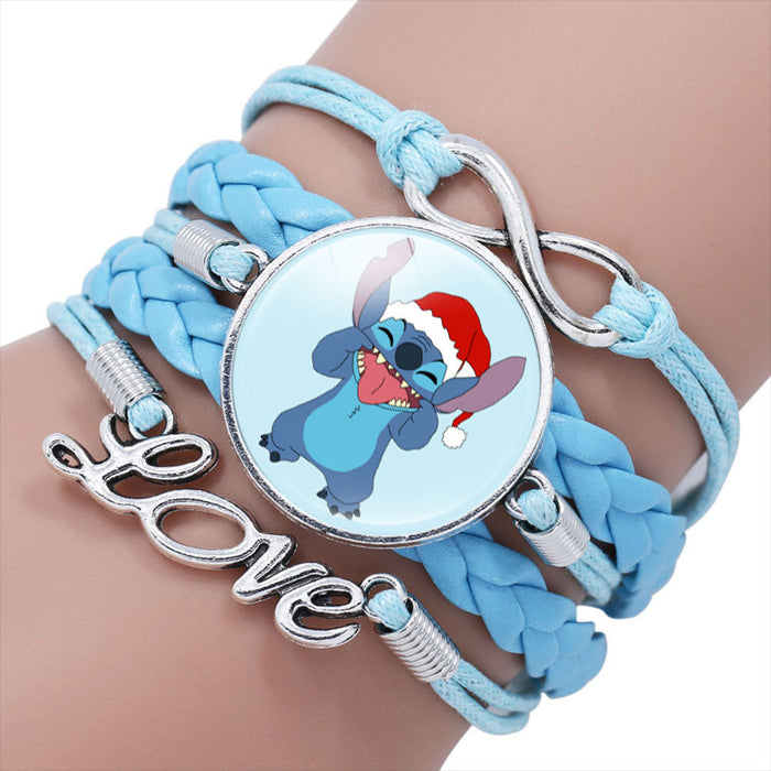 Wholesale Cartoon Braided Multi-layer Gemstone Cowhide Bracelet JDC-BT-NH021