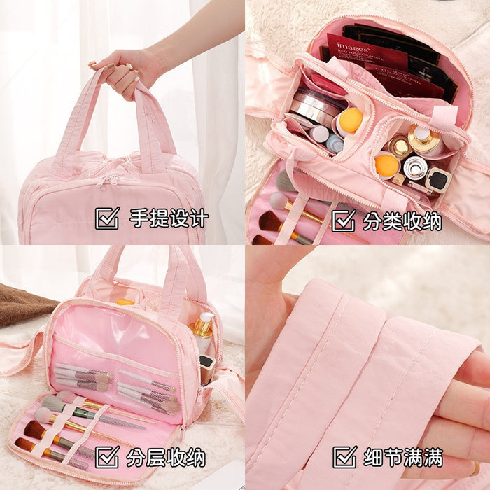 Wholesale Cotton Cosmetic Bag Sweet Style Portable Travel Makeup Organizer With Compartments For Daily Use