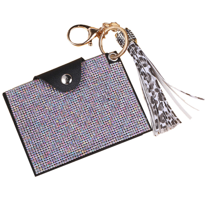 Wholesale Glass Tassel Keychain Card Holder Chic Trendy Car Key Accessory Gift For Party Boutique Resale