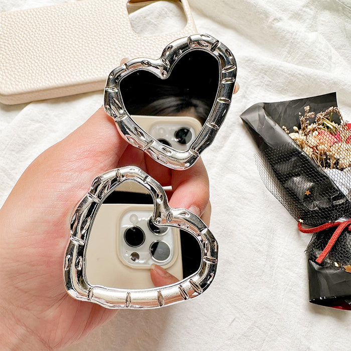 Wholesale Metal Heart-Shaped Mirror Phone Grips