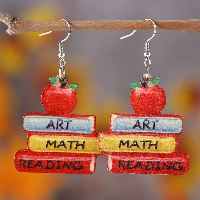 Wholesale earrings Double-sided painted wooden earrings JDC-ES-ChL022