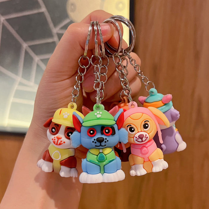 Wholesale Cartoon Cute Puppy PVC Soft Glue Keychains JDC-KC-Wenma003