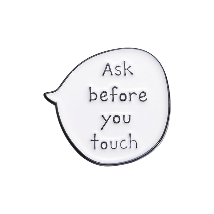Wholesale White Zinc Alloy Funny English Text Brooch Pin Enamel Badge Stylish Fashion Resale Accessory