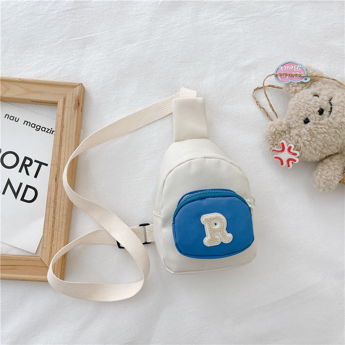 Wholesale Fashion letter crossbody small chest bag, contrasting color coin purse, baby outdoor accessory bag, children's bag