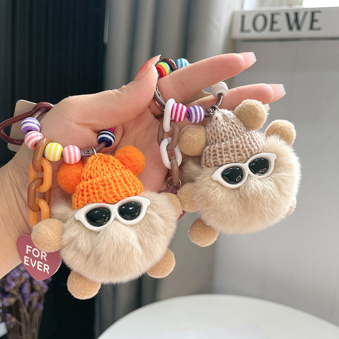 Wholesale Plush Strawberry Animal Car Keychain Bag Charm Trendy Decorative Accessory