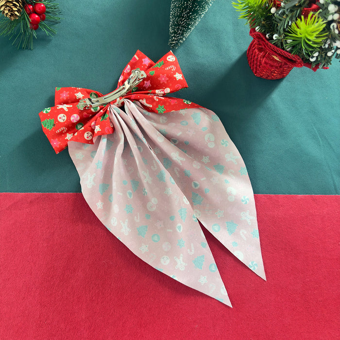 Wholesale Christmas gingerbread man bow hairpin  ribbon spring clip back of the head hairpin hair accessories