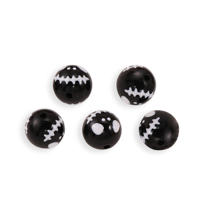 Wholesale 100pcs Acrylic Halloween Hand-painted Ghost Face Beads JDC-BDS-LiuXia002