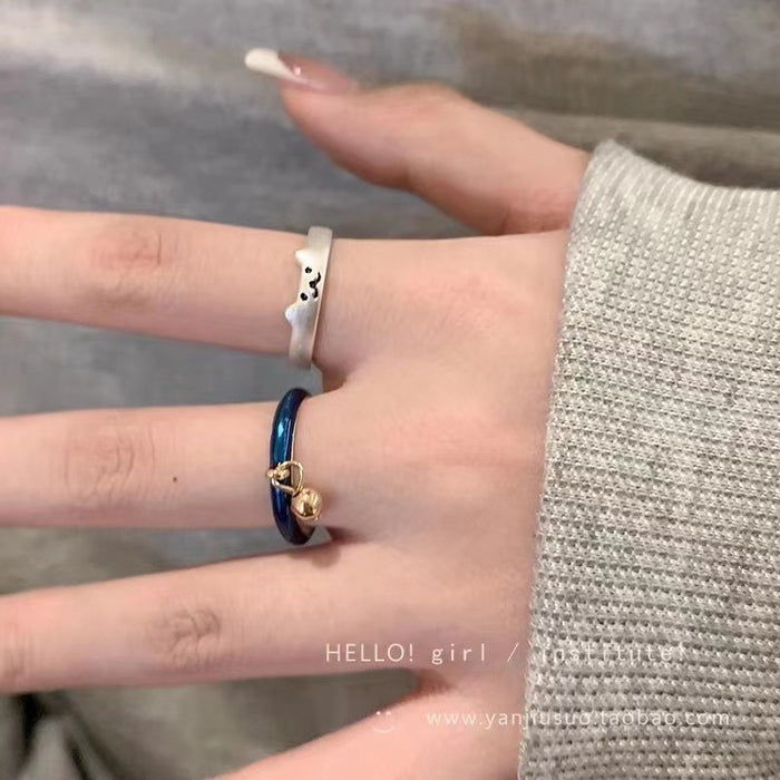 Wholesale Bell ring with unique niche design and open mouth matching ring