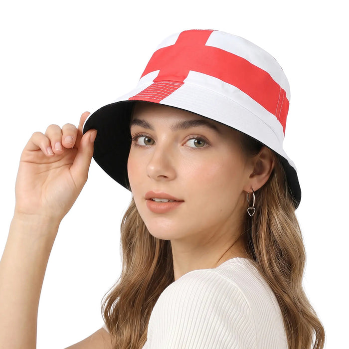Wholesale World Cup Fan Cheering Flag Print Bucket Hat