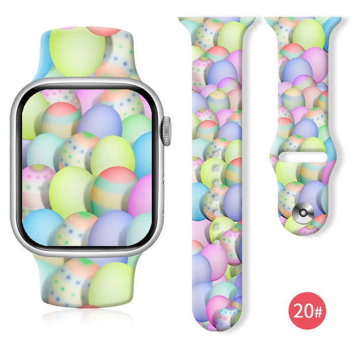 Wholesale Printed Silicone Watch Strap Wristband JDC-WD-NuoQi042