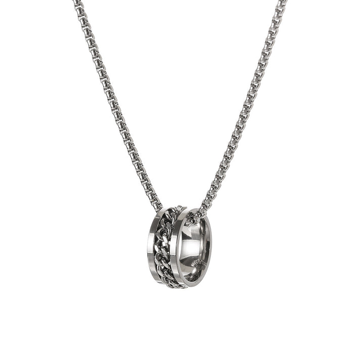 Wholesale Rotating ring necklace personalized pendant