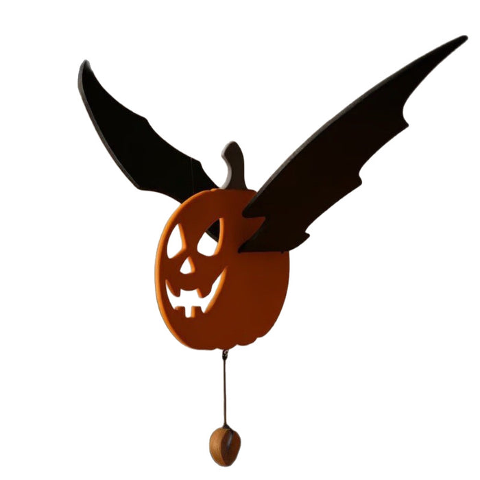 Wholesale Hand-carved flying bat pumpkin wooden hanging  decoration for indoor and outdoor use