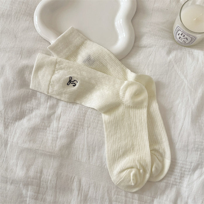 Wholesale Socks, thin, mid length, butterfly knot, long tube, breathable, mesh, stacked socks