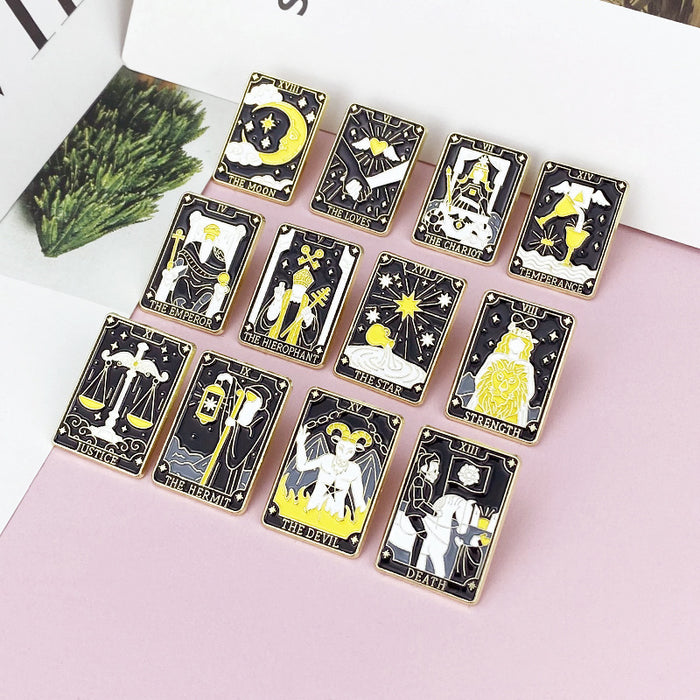 Wholesale Chic Zodiac Contion Brooch Pin Zinc Alloy Baking Paint MOQ≥2