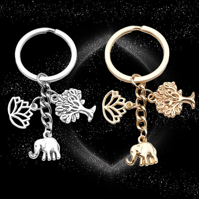 Wholesale Antique silver enamel metal keychain